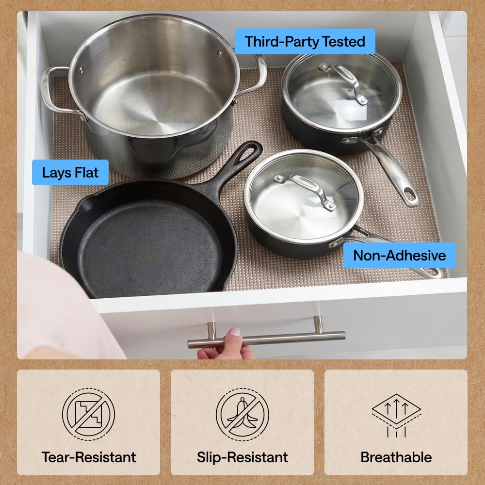 GORILLA GRIP under stemware protecting shelves and preventing slips