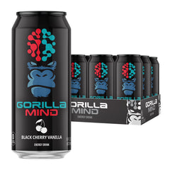 Gorilla Mind front can Black Cherry Vanilla showing bold branding and flavor