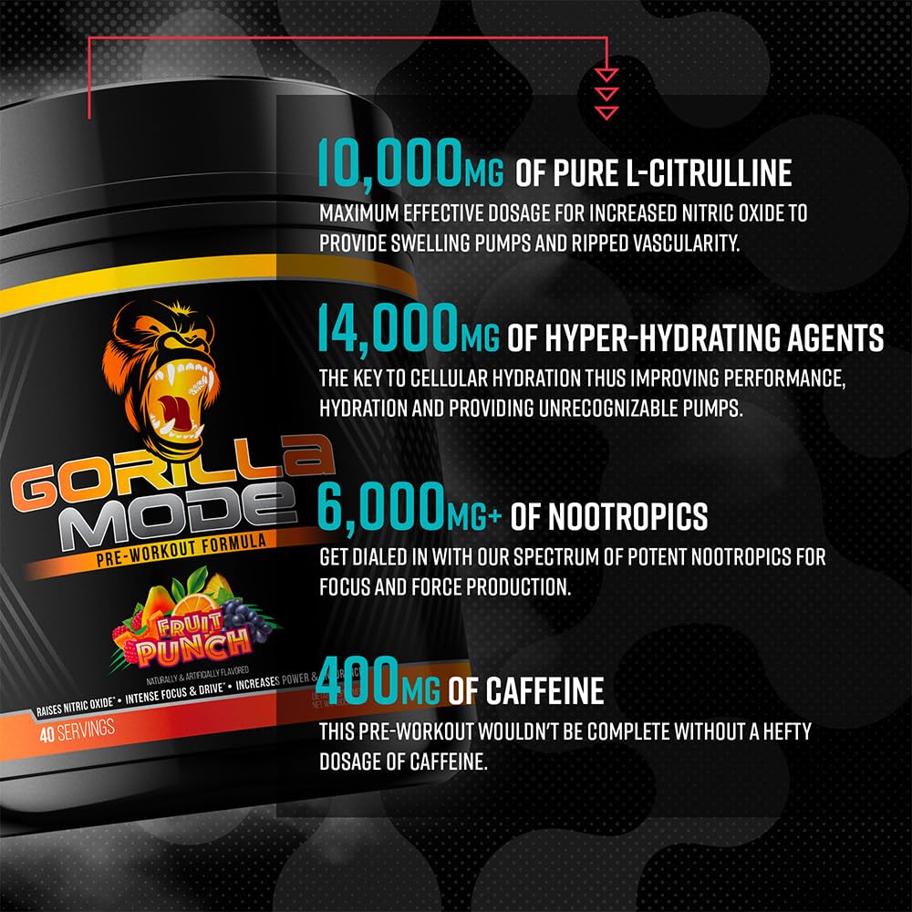 Gorilla Mind tub placed on a gym bench showing real-world pre-workout use before training