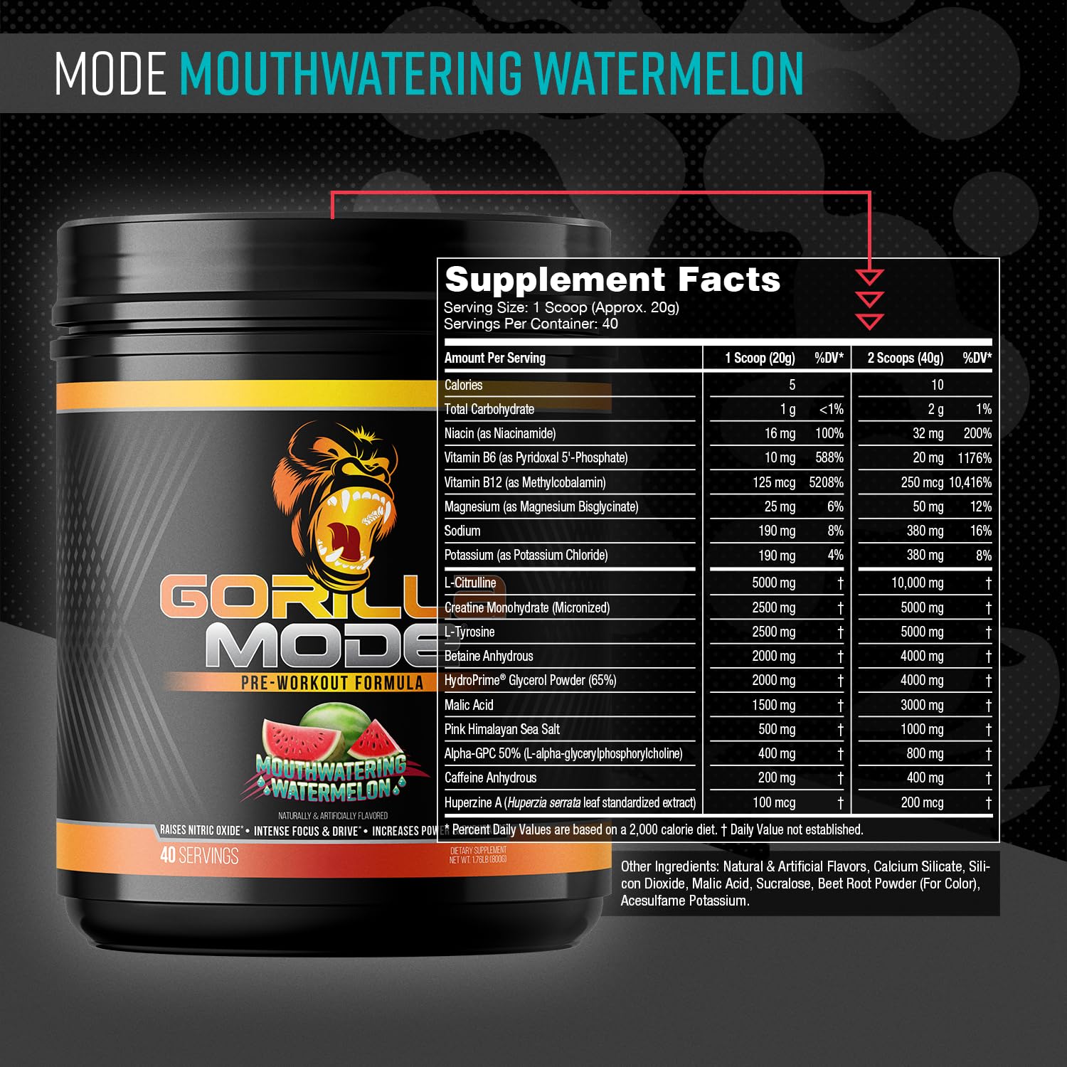 Gorilla Mind mixed Gorilla Mode drink in glass illustrating clear, refreshing watermelon flavor