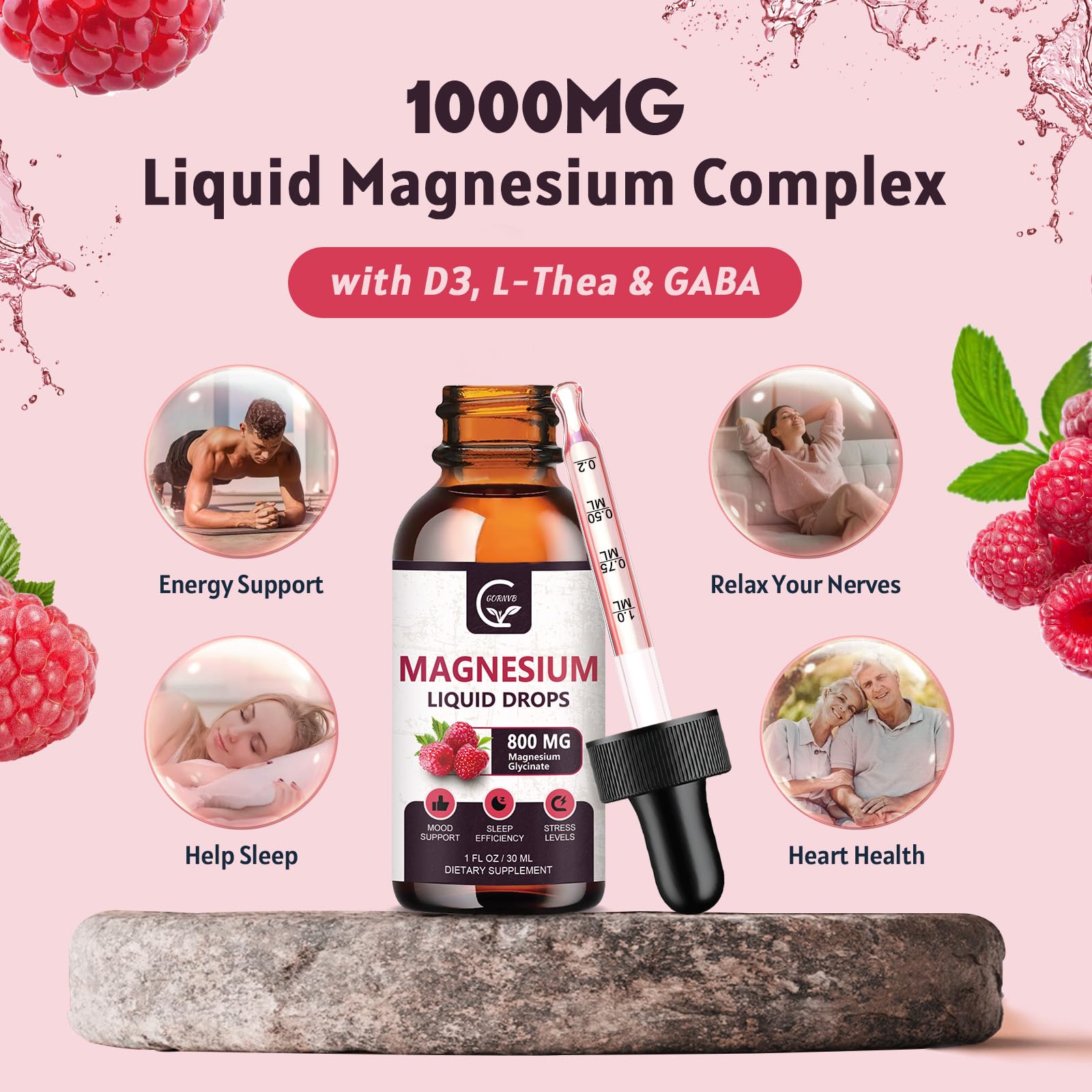 GORNVB liquid texture on spoon demonstrating smooth consistency and gentle digestion benefit