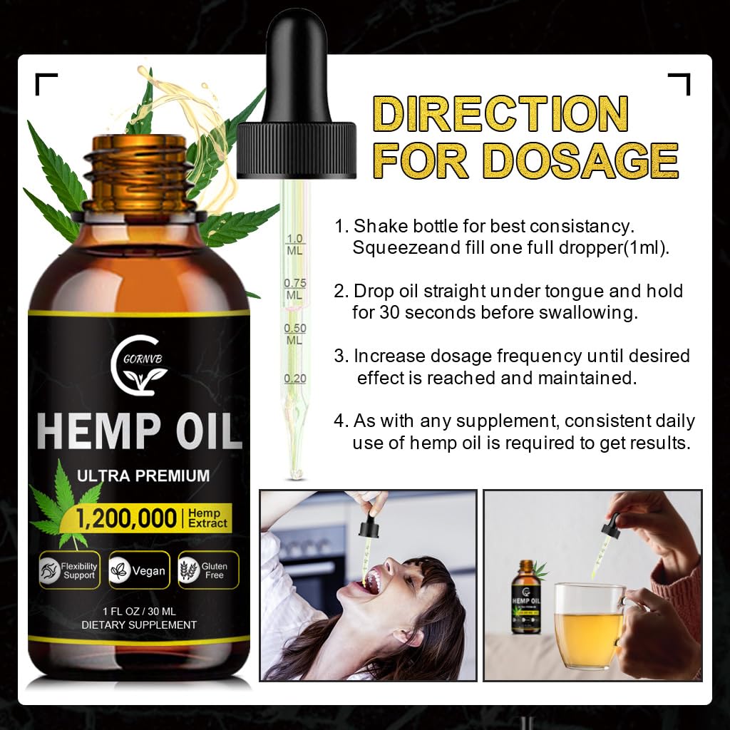 Serving suggestion with GORNVB oil on a spoon for measured dosing