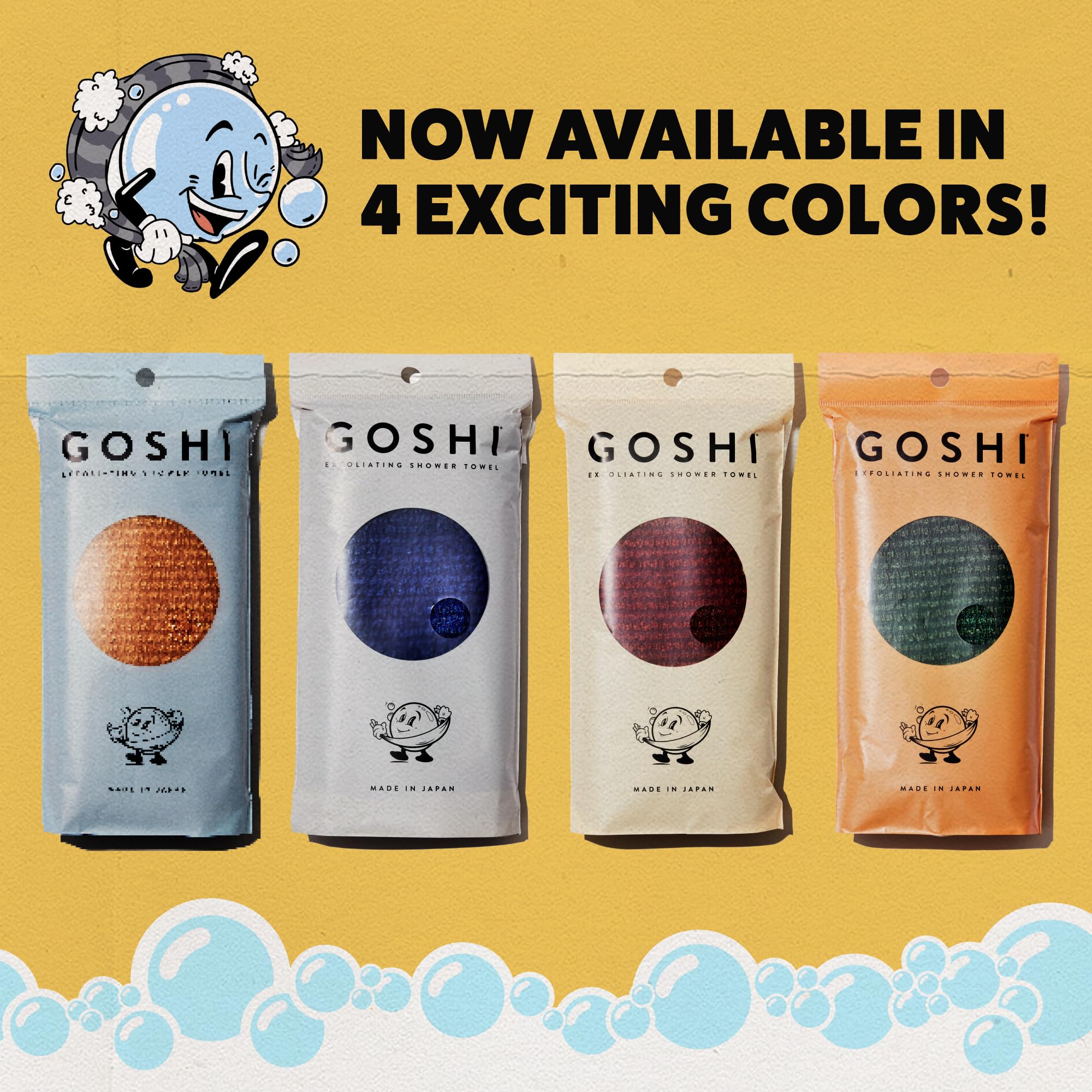 GOSHI label showing Gunma craftsmanship and durable, rip-resistant materials