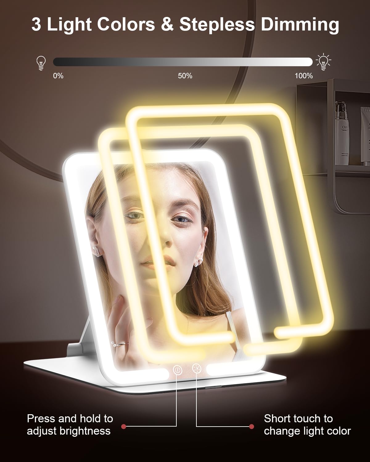 Gospire LED light ring closeup illustrating even illumination benefit