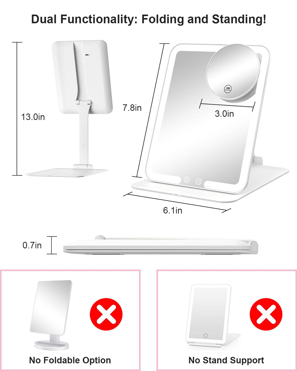 Gospire open angled stand profile demonstrating adjustable positioning benefit
