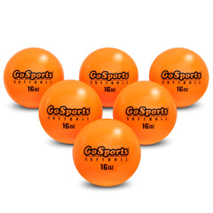 GoSports front packaging showing six weighted softballs for training and stronger swings