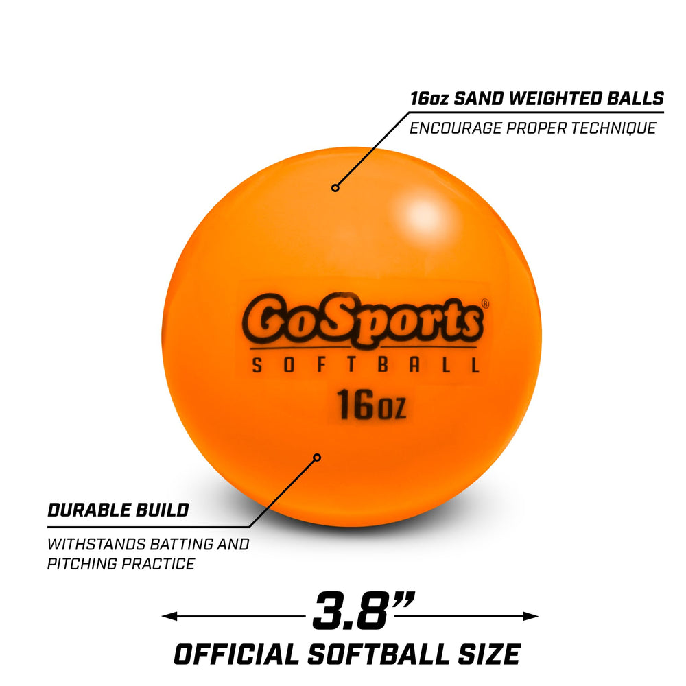 GoSports softballs in batting cage action demonstrating improved mechanics and timing