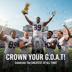 Goutoports goat trophy base plate detail with "THE G.O.A.T." text for quick gifting