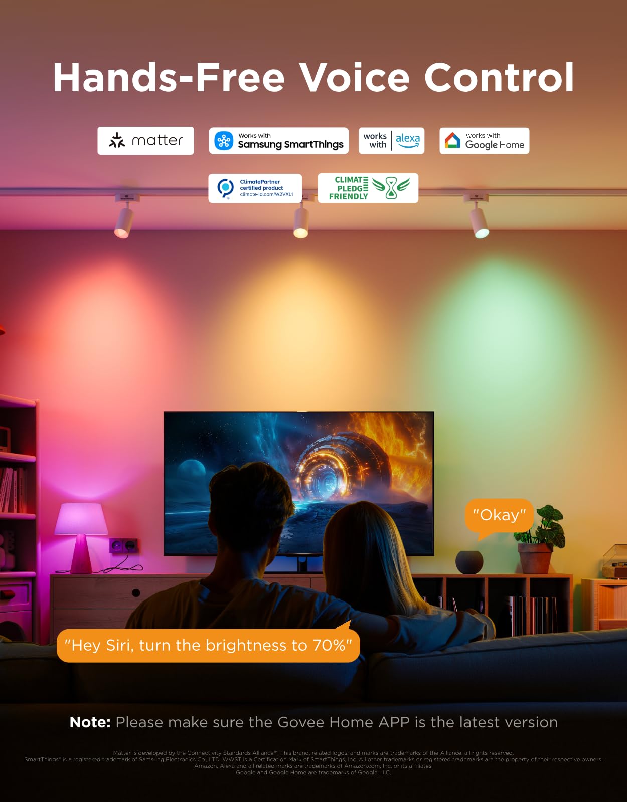 Govee Home app screen controlling bulb color and schedules for convenience