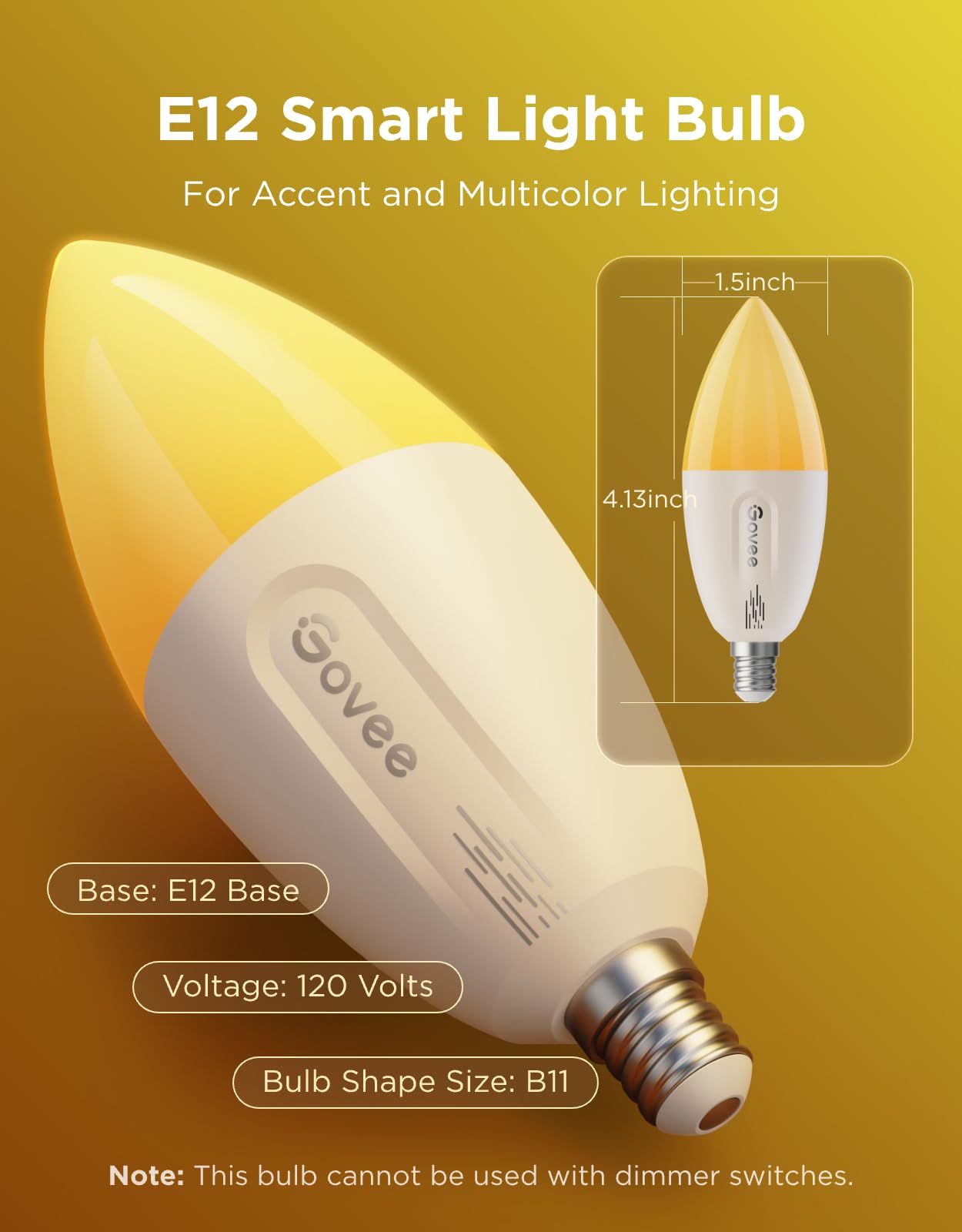 Govee bulbs displaying vivid color gradient to demonstrate millions of color choices
