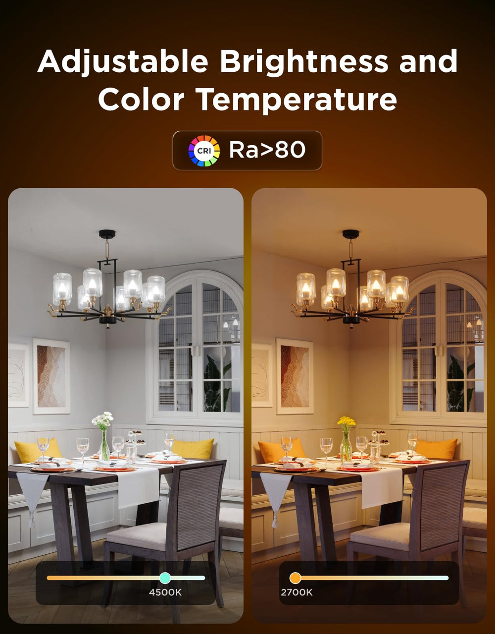 Govee bulb installed in chandelier showcasing decorative fixture compatibility