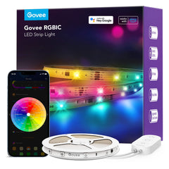 Govee front view of packaging showing full product and accessories benefit quick setup