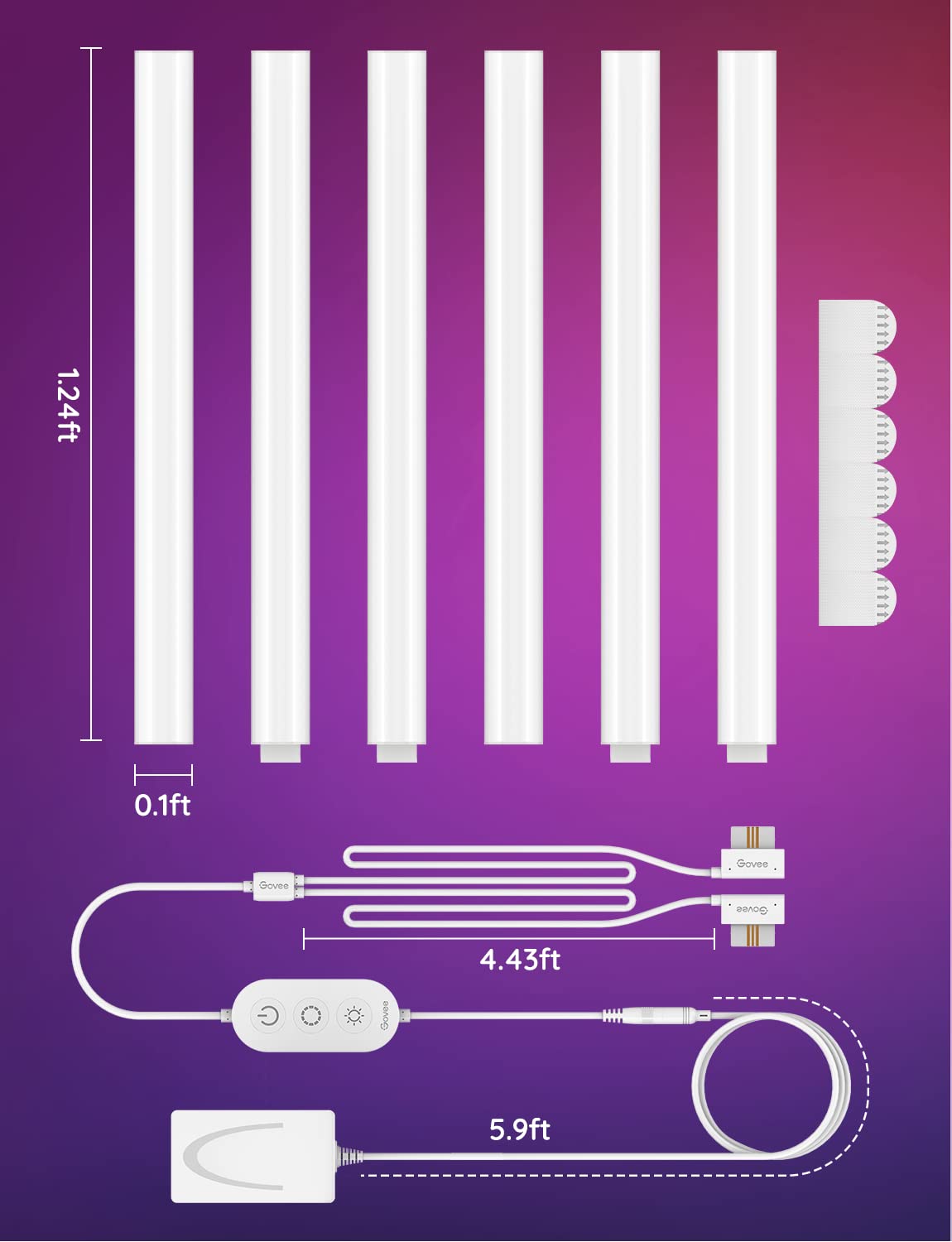 Govee Glide adhesive and velcro mounting pieces with installation benefit