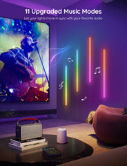 Govee Glide mounted above a gaming desk adding immersive accent lighting