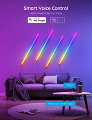 Govee Glide lights reacting to music demonstrating synchronized atmosphere
