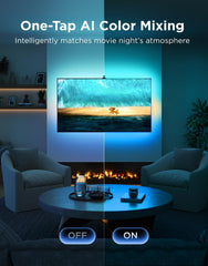 Govee slim gravity-fit camera mounted on TV edge for discreet installation
