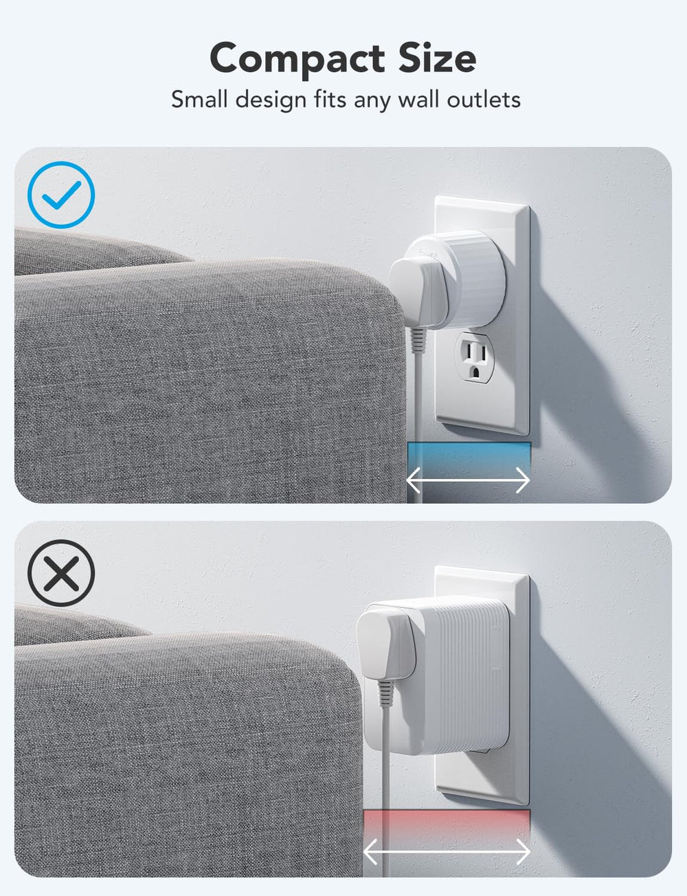 Govee smart plug close-up button for manual control and quick Bluetooth pairing