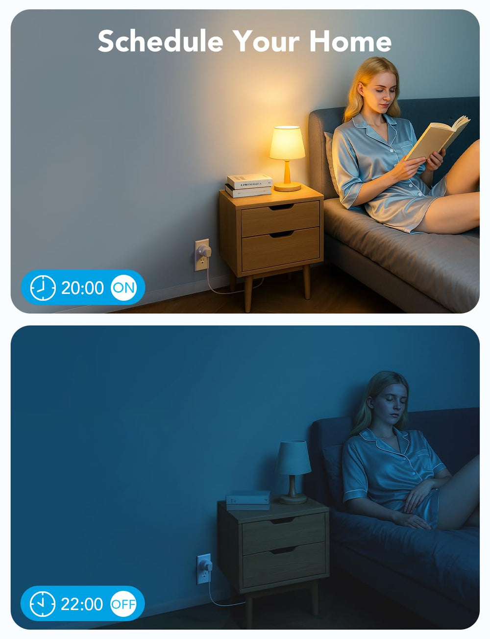 Govee smart plug four-pack boxed packaging highlighting value and multi-outlet setup