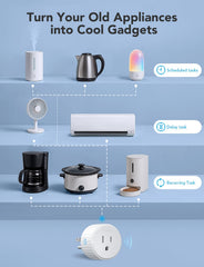 Govee smart plug side profile emphasizing slim form factor that saves outlet space