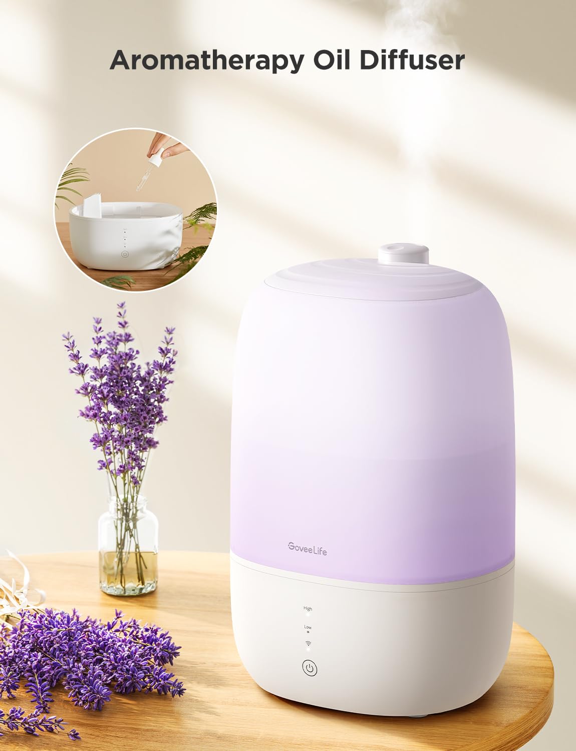 GoveeLife diffuser oil base detail for added aromatherapy benefit