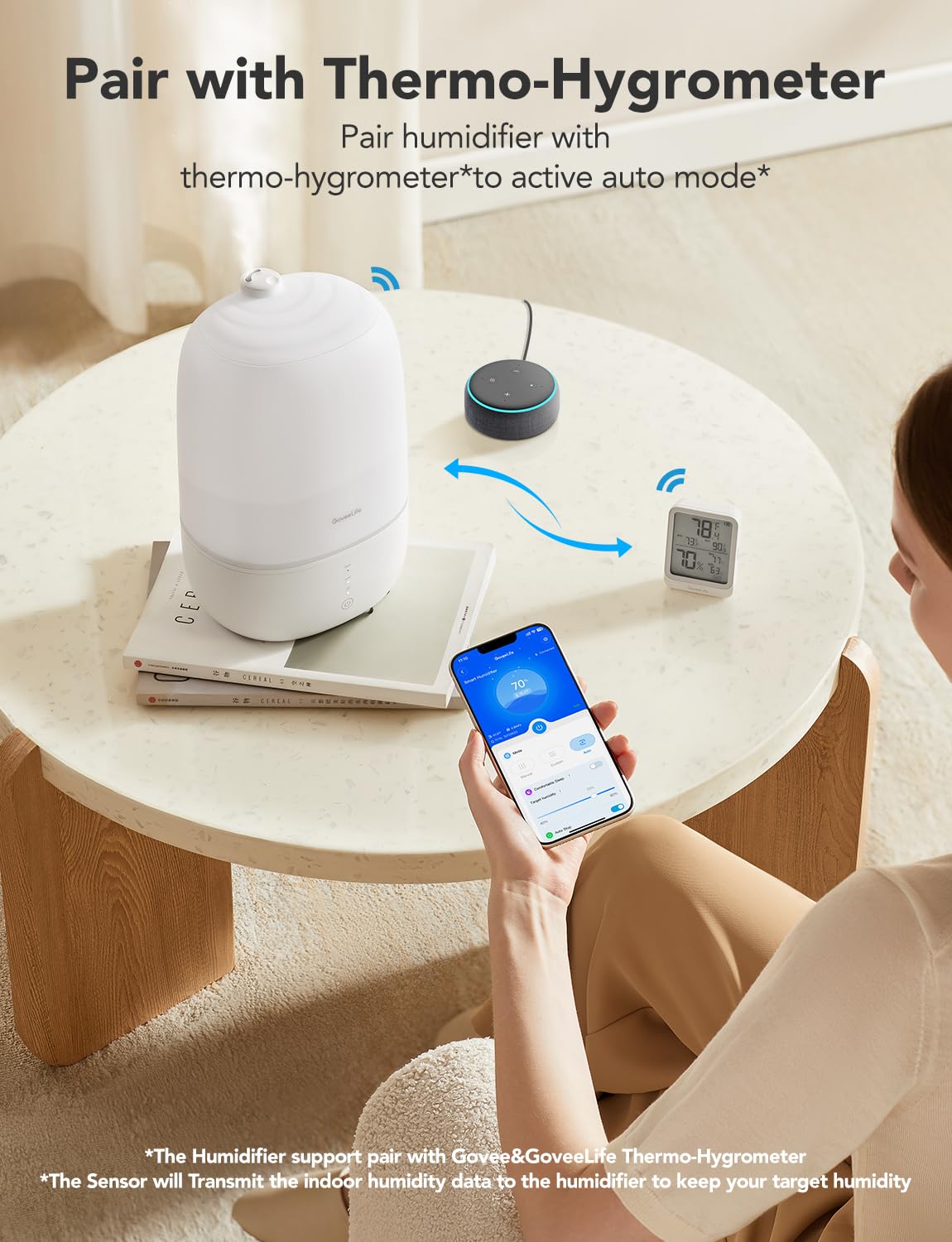 GoveeLife close-up of cool mist output for rapid humidification benefit
