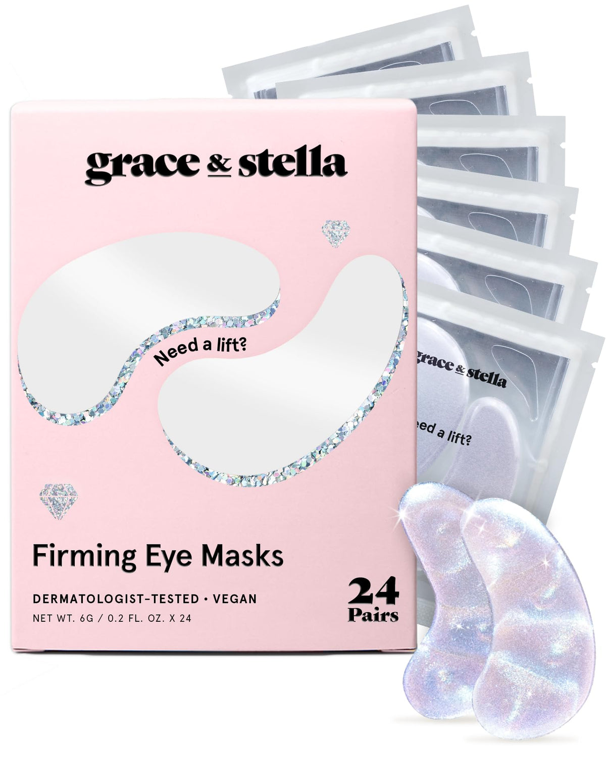 grace & stella front packaging showing eye patches and benefits