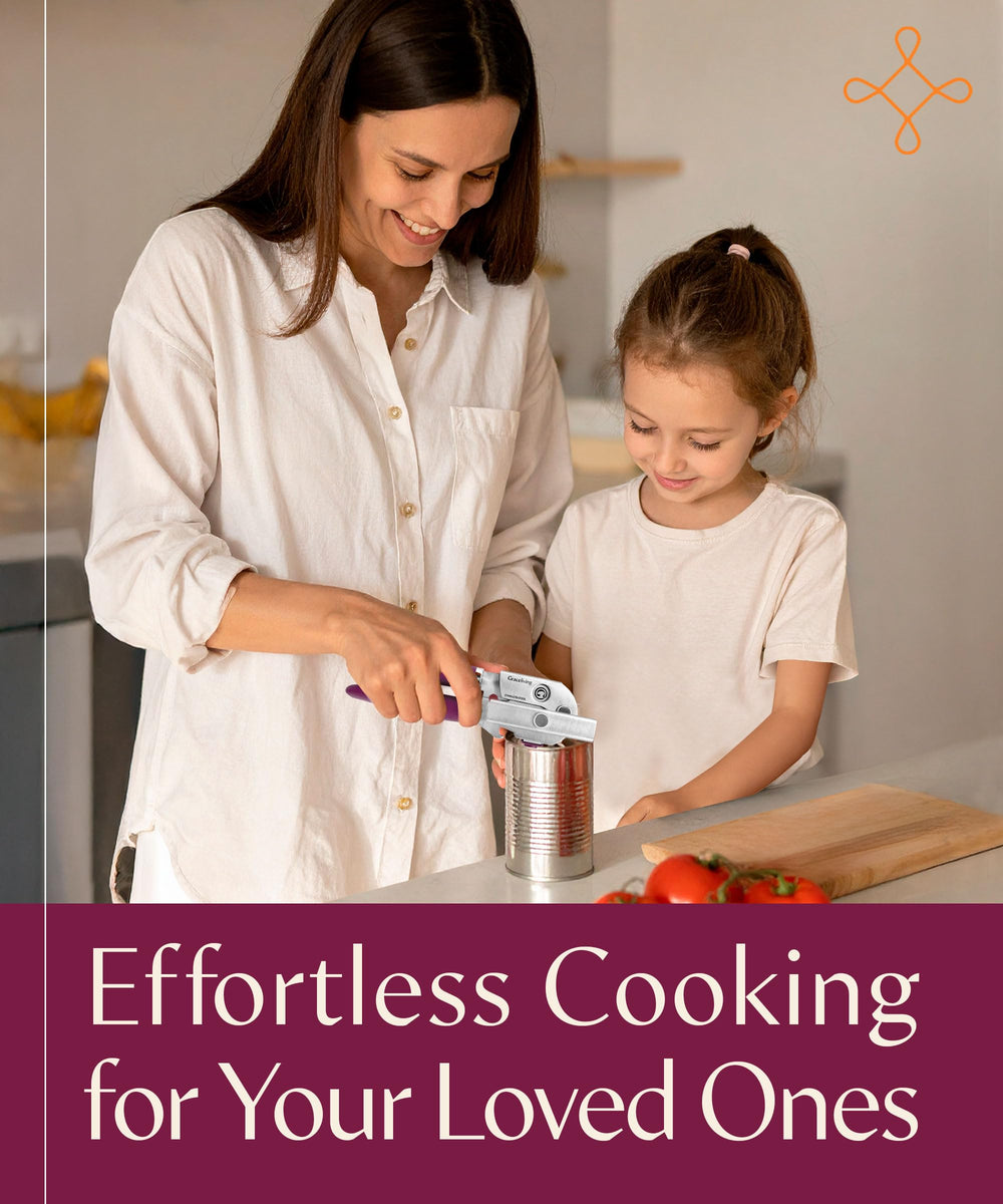 Graceliving can opener in a kitchen scene demonstrating everyday, practical use