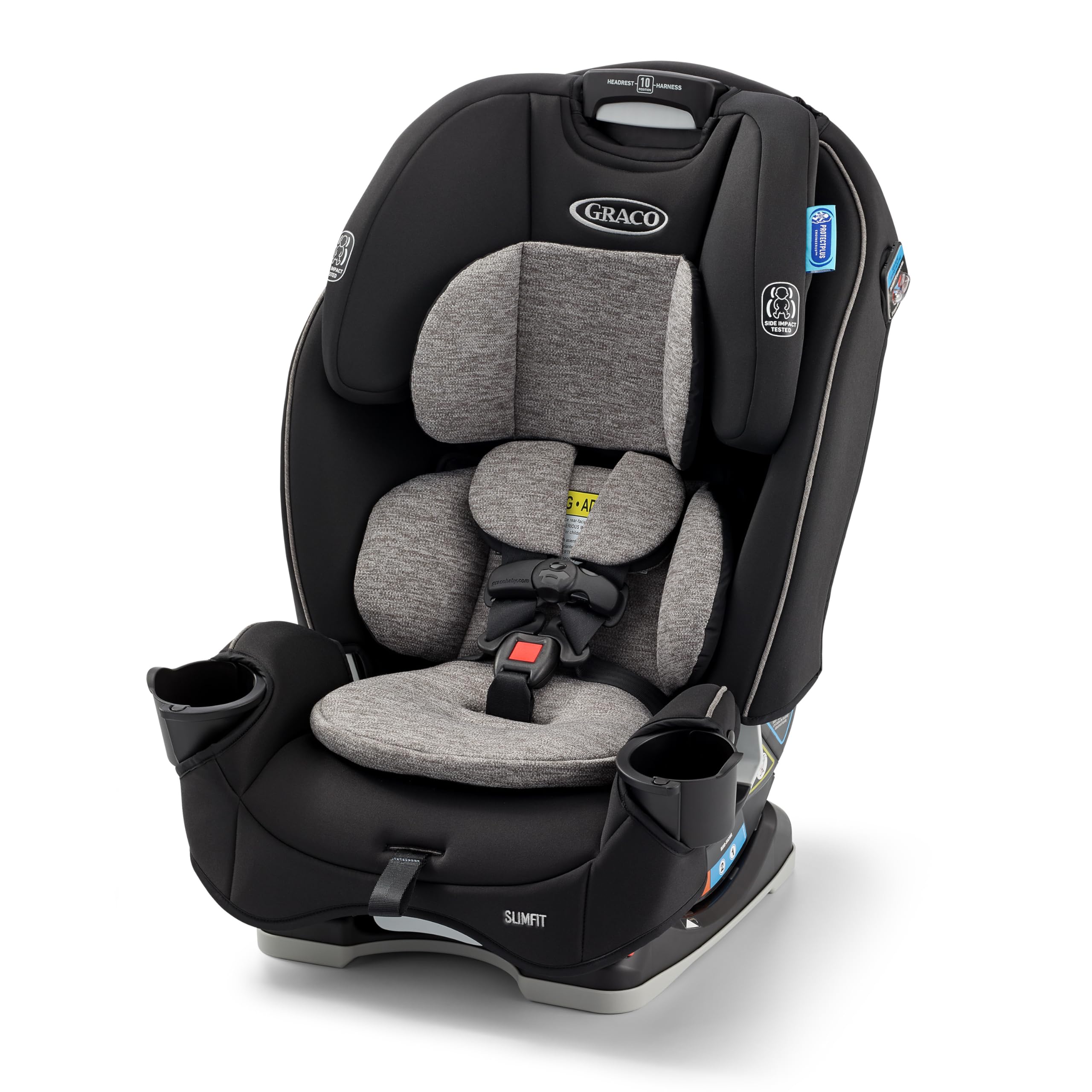Graco SlimFit front view showing compact design and easy access