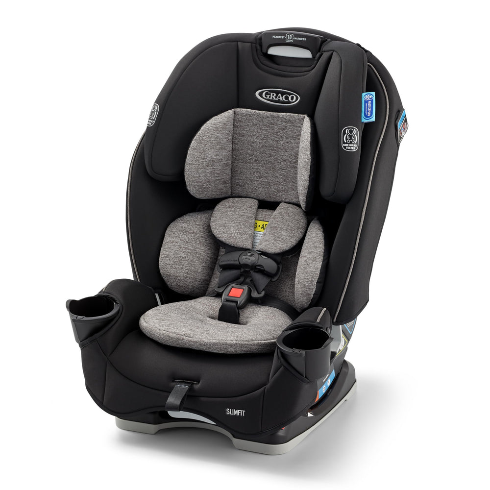 Graco SlimFit front view showing compact design and easy access