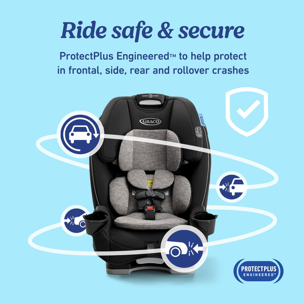 Graco SlimFit slim shell side profile maximizing back-seat room
