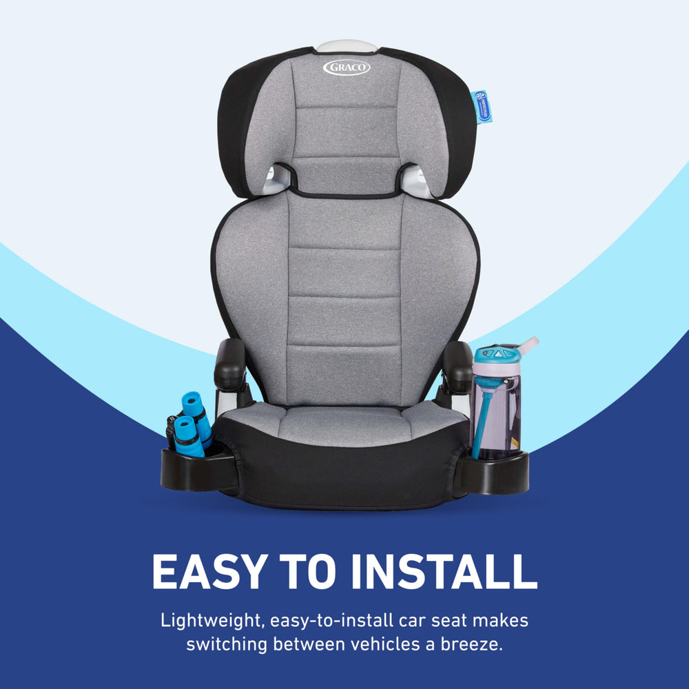 Graco TurboBooster Freya belt guides close-up ensuring correct seat-belt routing