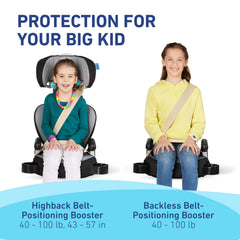 Graco TurboBooster Freya headrest adjustment demonstration for correct belt fit