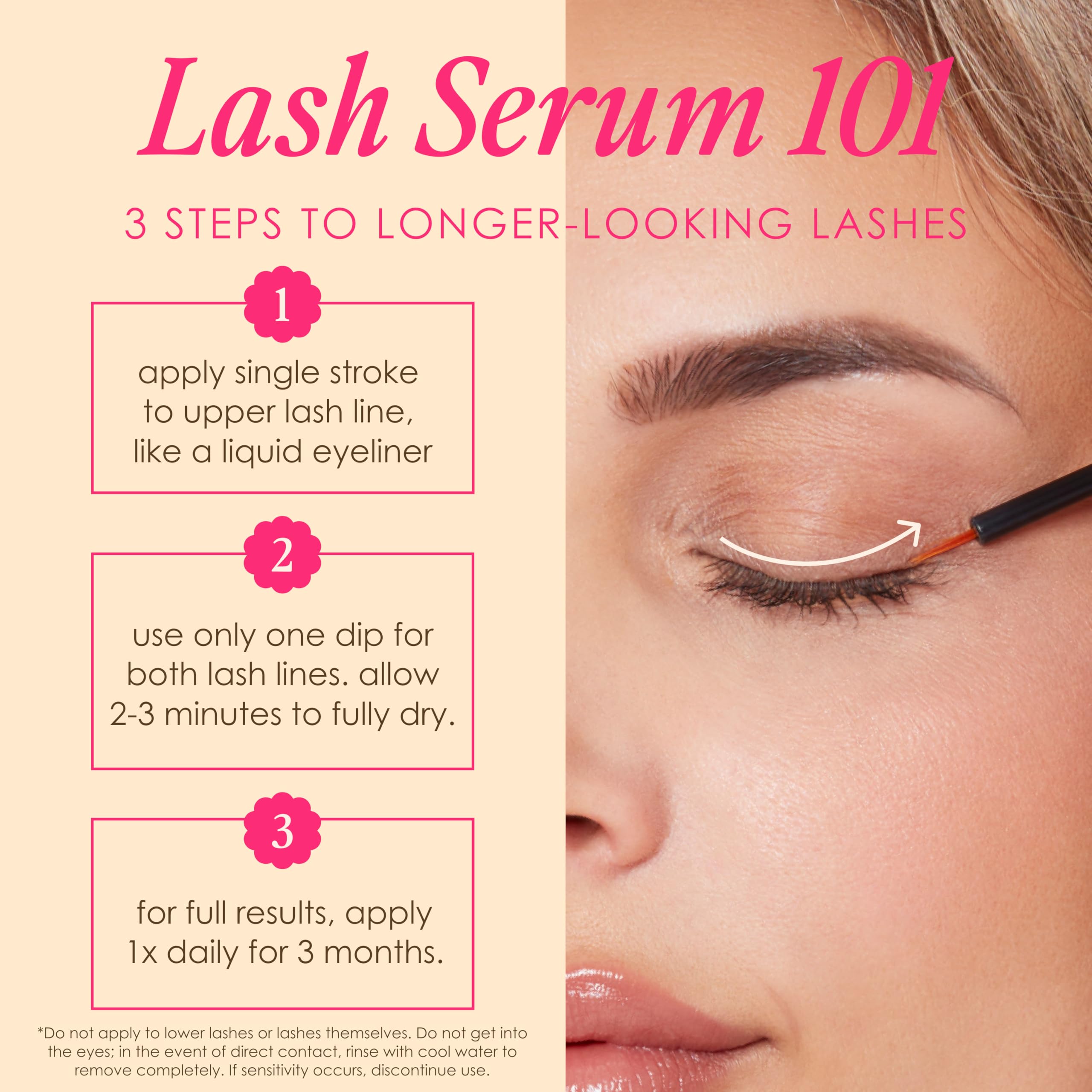 Grande Cosmetics applied on upper lash line demonstrating simple daily use