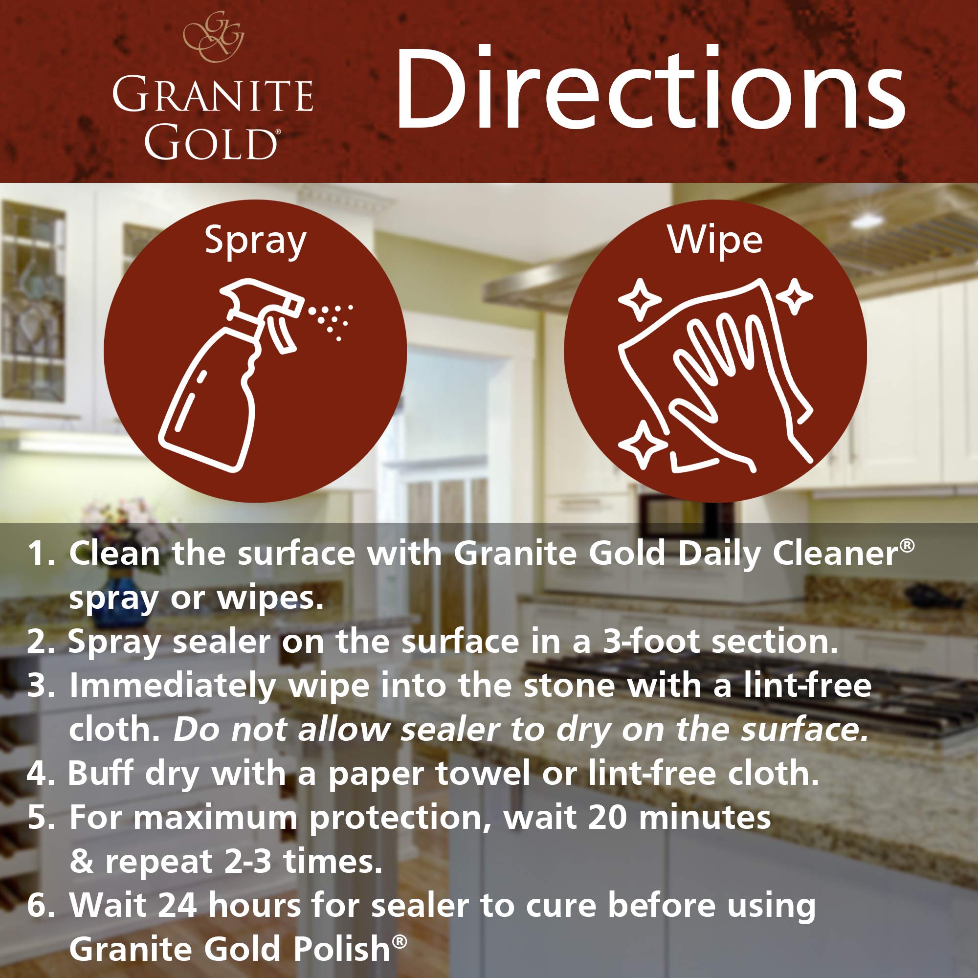 Granite Gold label closeup highlighting ingredients and food-safe benefit