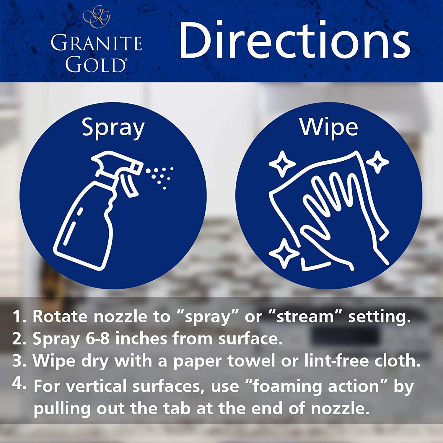 Granite Gold product on stone surface showing gentle, non-abrasive texture