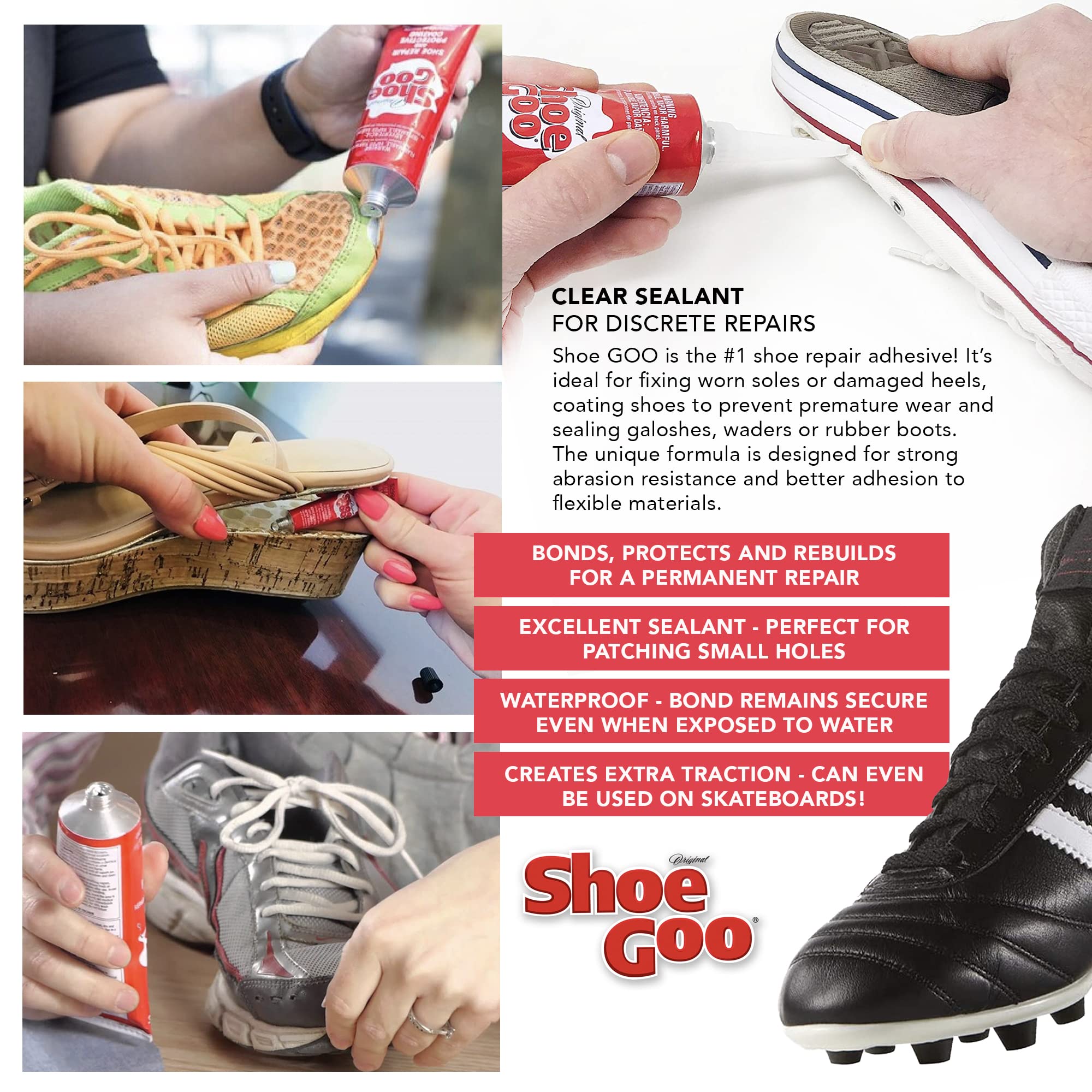 GRAS Art Bundles applying Shoe Goo to sneaker sole to restore bond and prevent separation