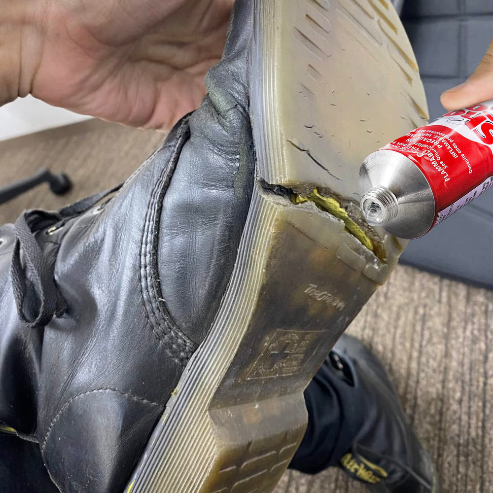 GRAS Art Bundles applying adhesive to skateboard sole for added traction and grip