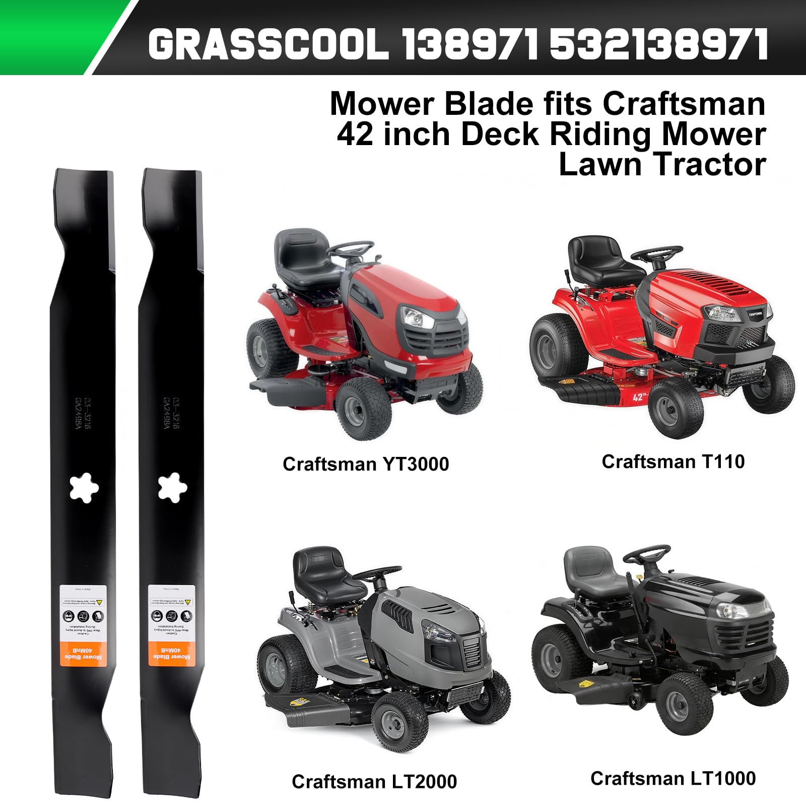 Grasscool painted blade edge to resist rust and protect hands during installation