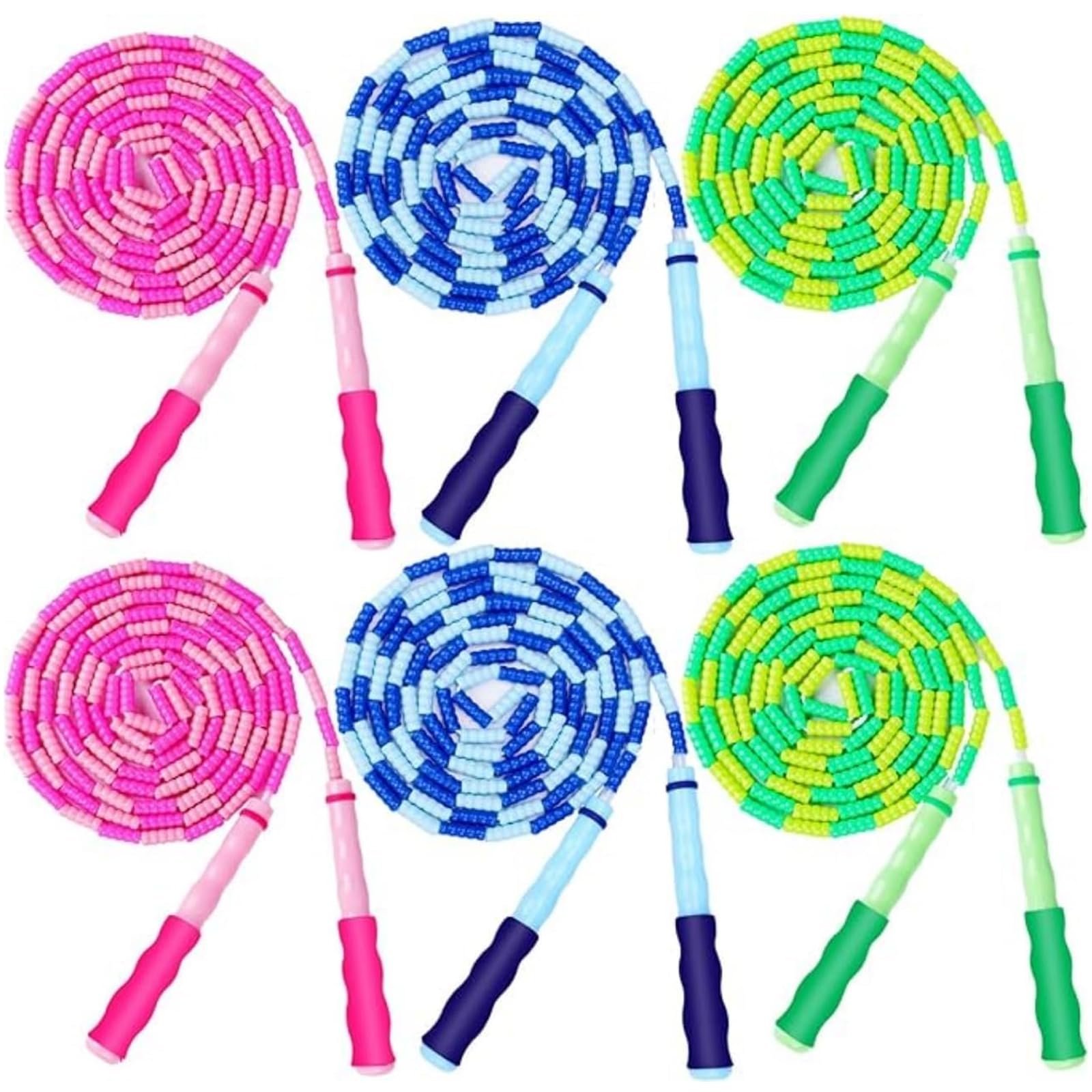 GRAWUN front packaging showing six jump ropes and colorful beads for easy sharing