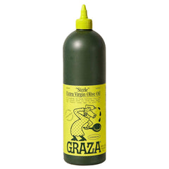 Graza Sizzle front bottle view showing label and 1L size, showcasing convenience