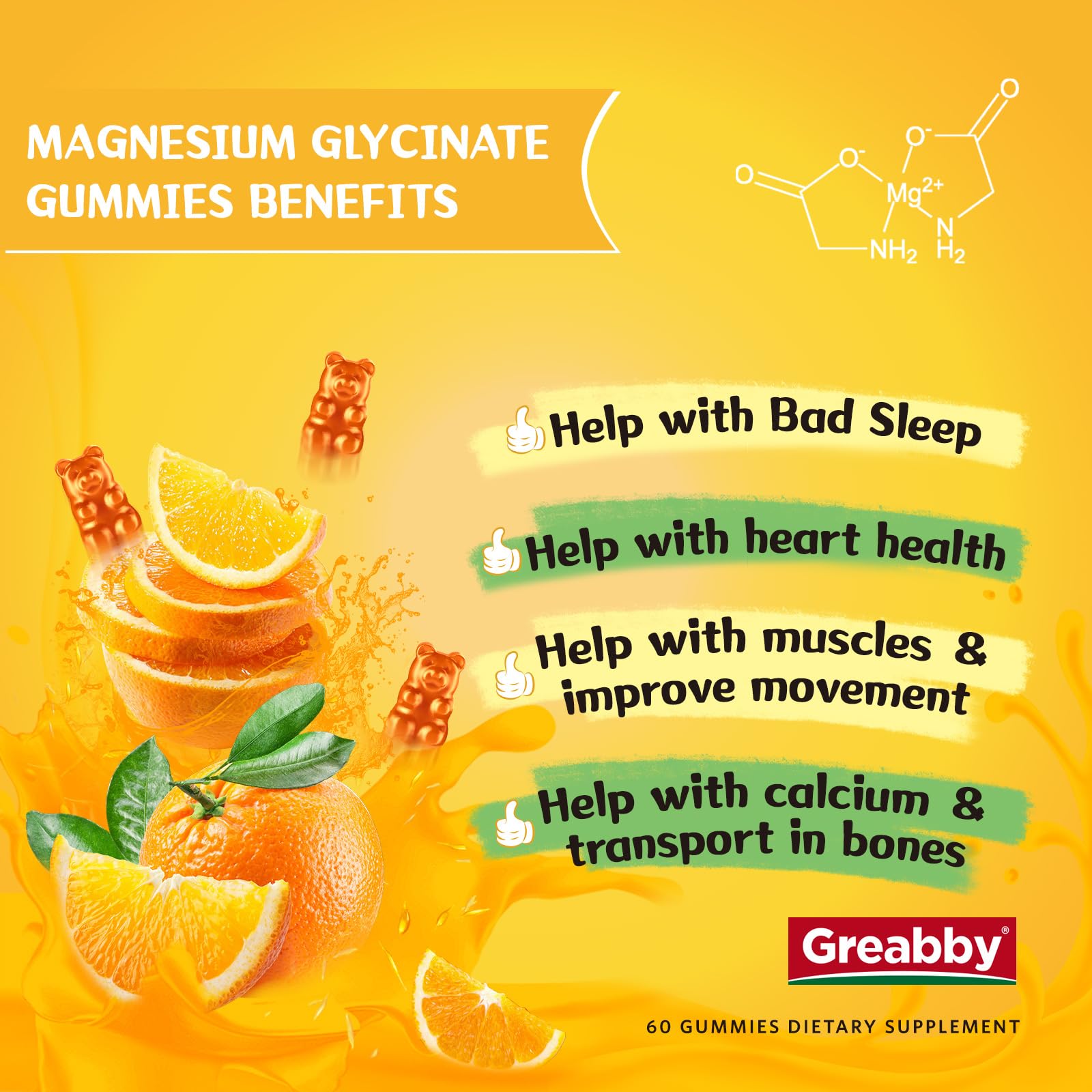 GREABBY serving size spoon with gummies to show recommended portion benefit