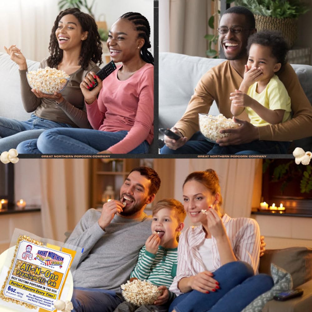 Great Northern popcorn served in bowl lifestyle shot conveying shareable, fresh snack appeal