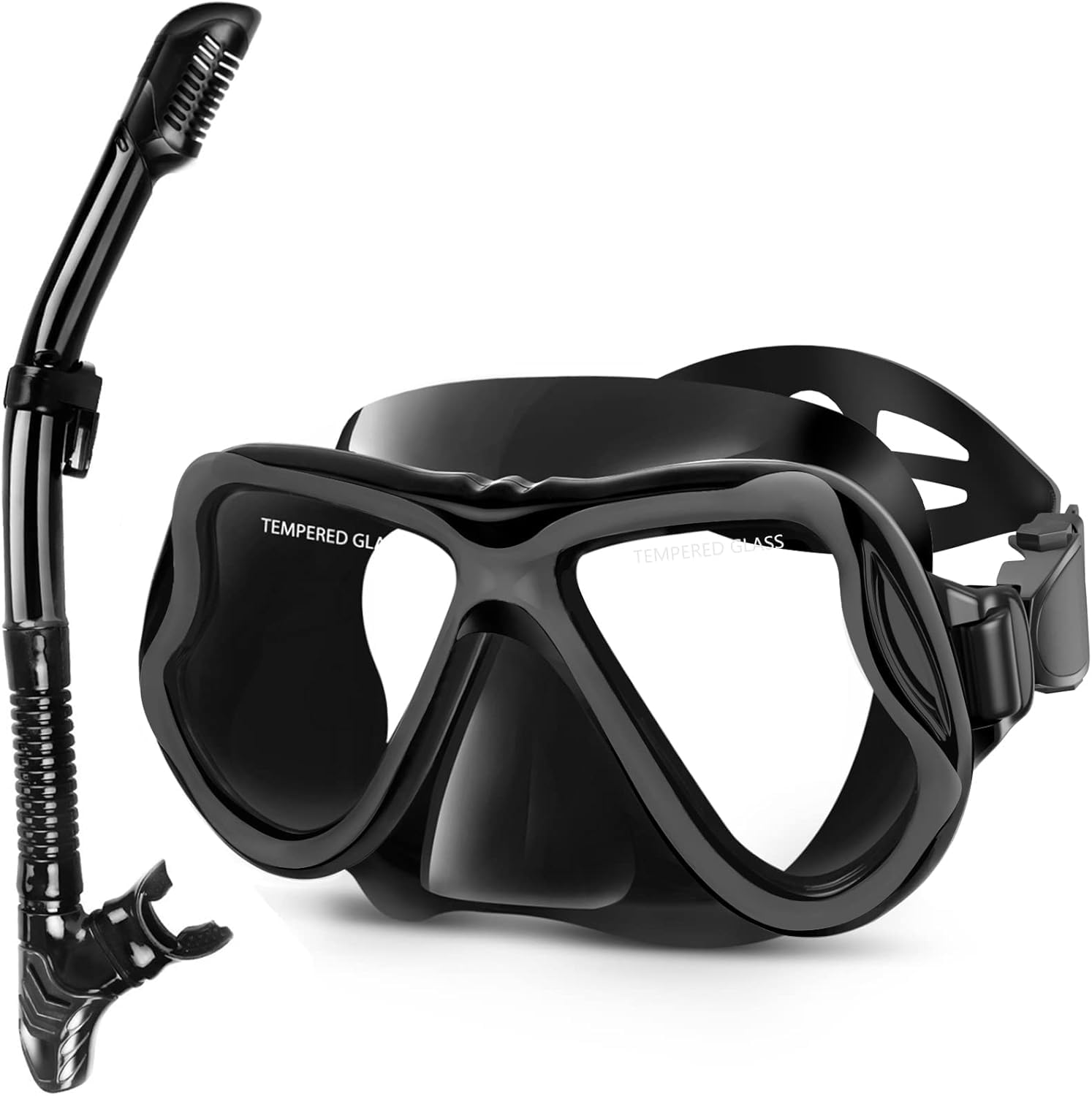 Greatever front view mask and snorkel showing full-face design and wide view benefit