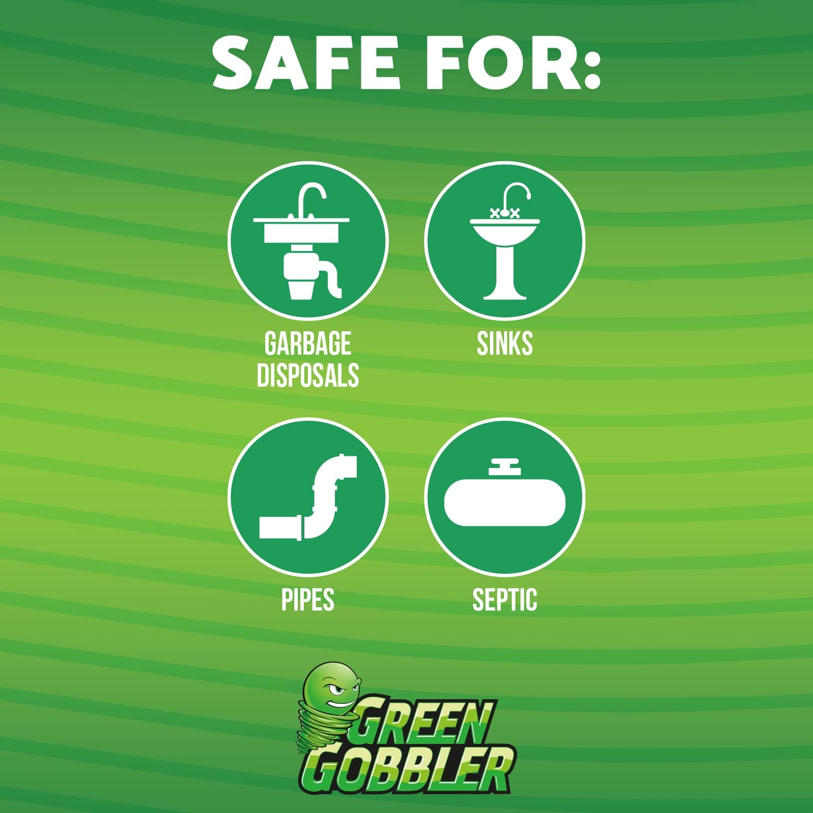 Green Gobbler bottle beside measuring cup for accurate dosing benefit
