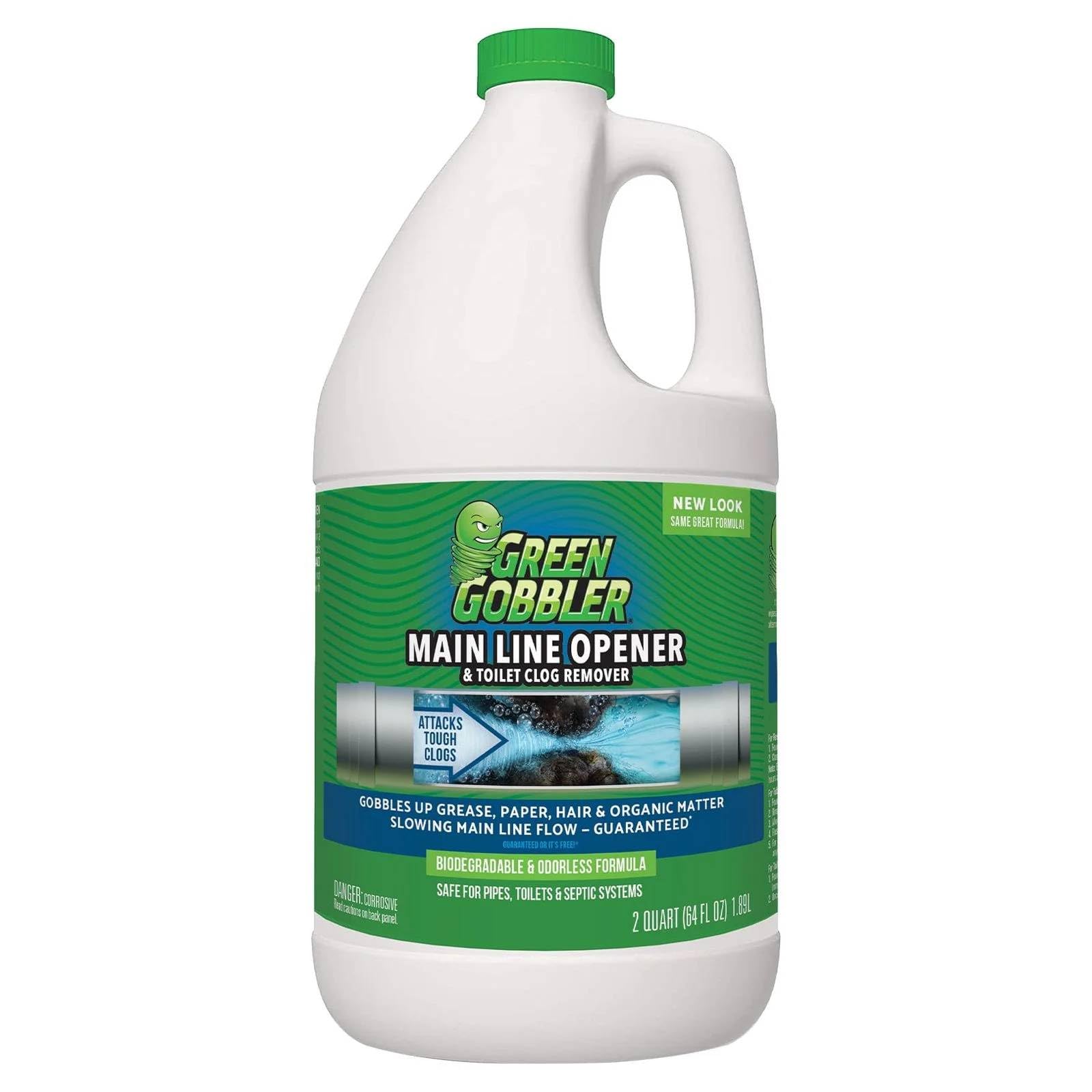 Green Gobbler front label on 64 oz bottle showing product identity and benefits