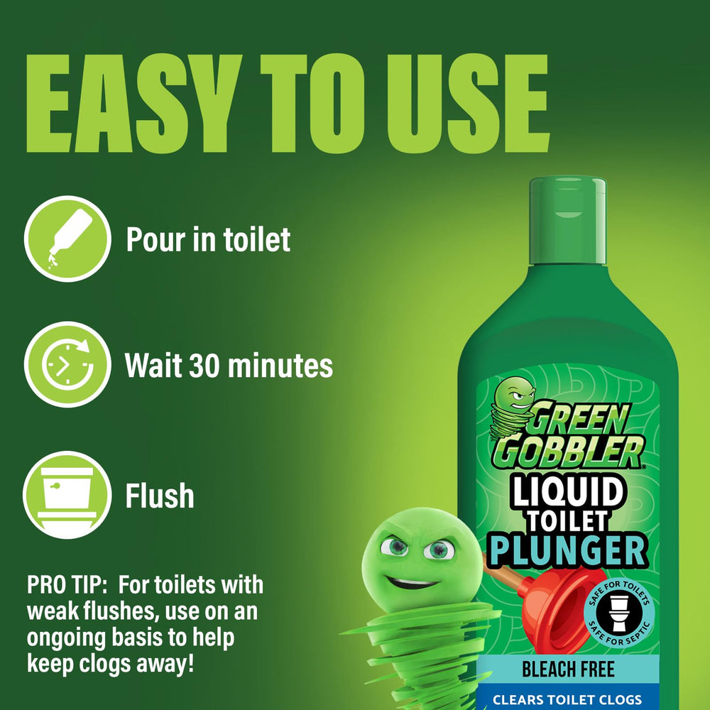 Green Gobbler stored in bathroom cabinet showcasing convenient accessibility