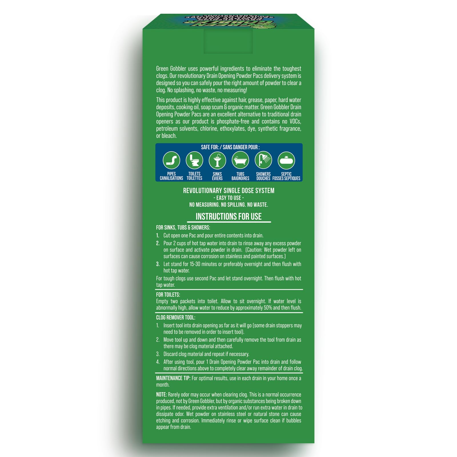 Green Gobbler kit in a bathroom setting showing everyday use and tidy maintenance solution