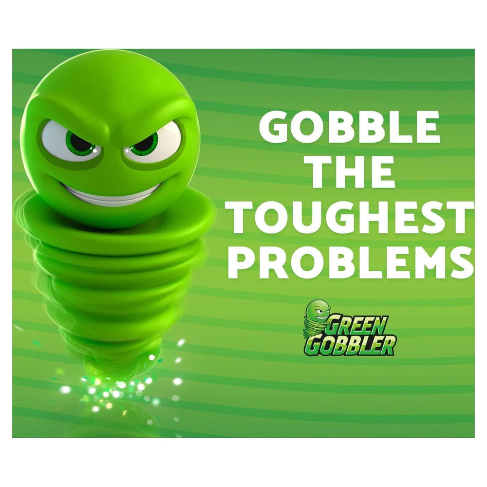 Green Gobbler label close-up detailing ingredients and safety information