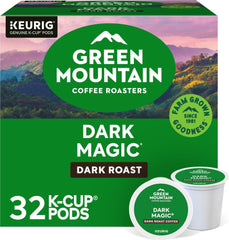 Green Mountain Coffee Roasters front pack showing 32-count and bold design benefit clarity