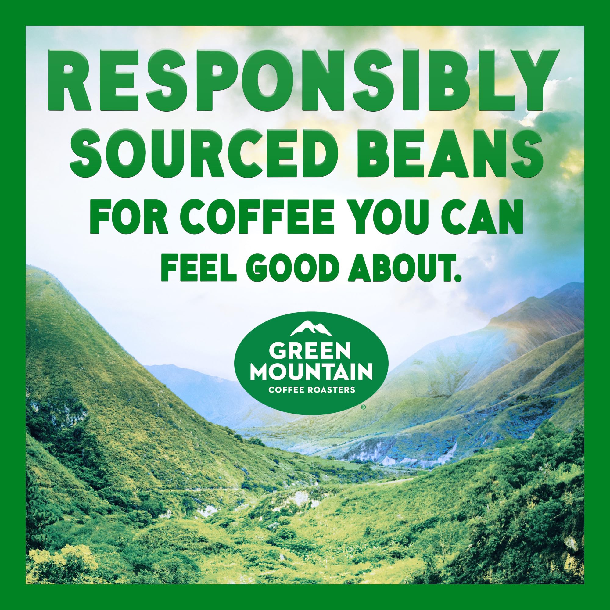 Green Mountain Coffee Roasters mug in outdoor setting showing portable coffee enjoyment